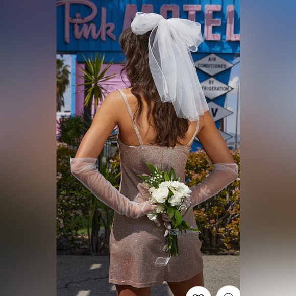 ANGELINA PINK SHIMMER MINI DRESS - Picture 2 of 9